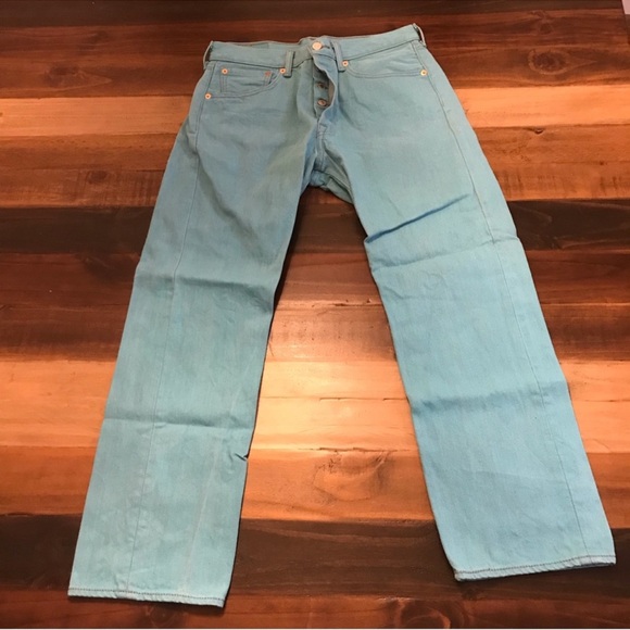 Vintage Levi’s® 501XX Jeans Tiffany Blue 32x30 - Picture 6 of 7